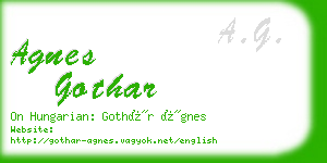 agnes gothar business card